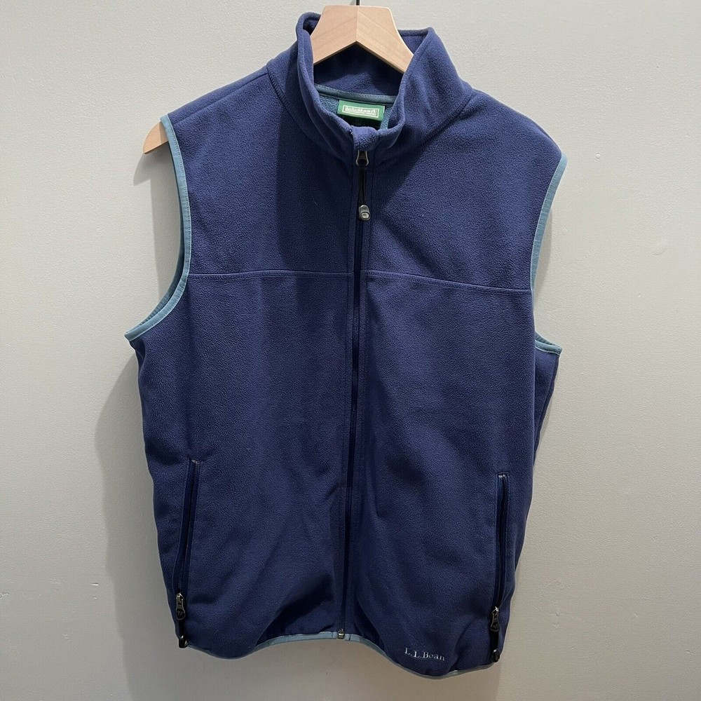 LL Bean Fleece Vest Blue Men’s Medium Weather Channel Outdoors Hiking